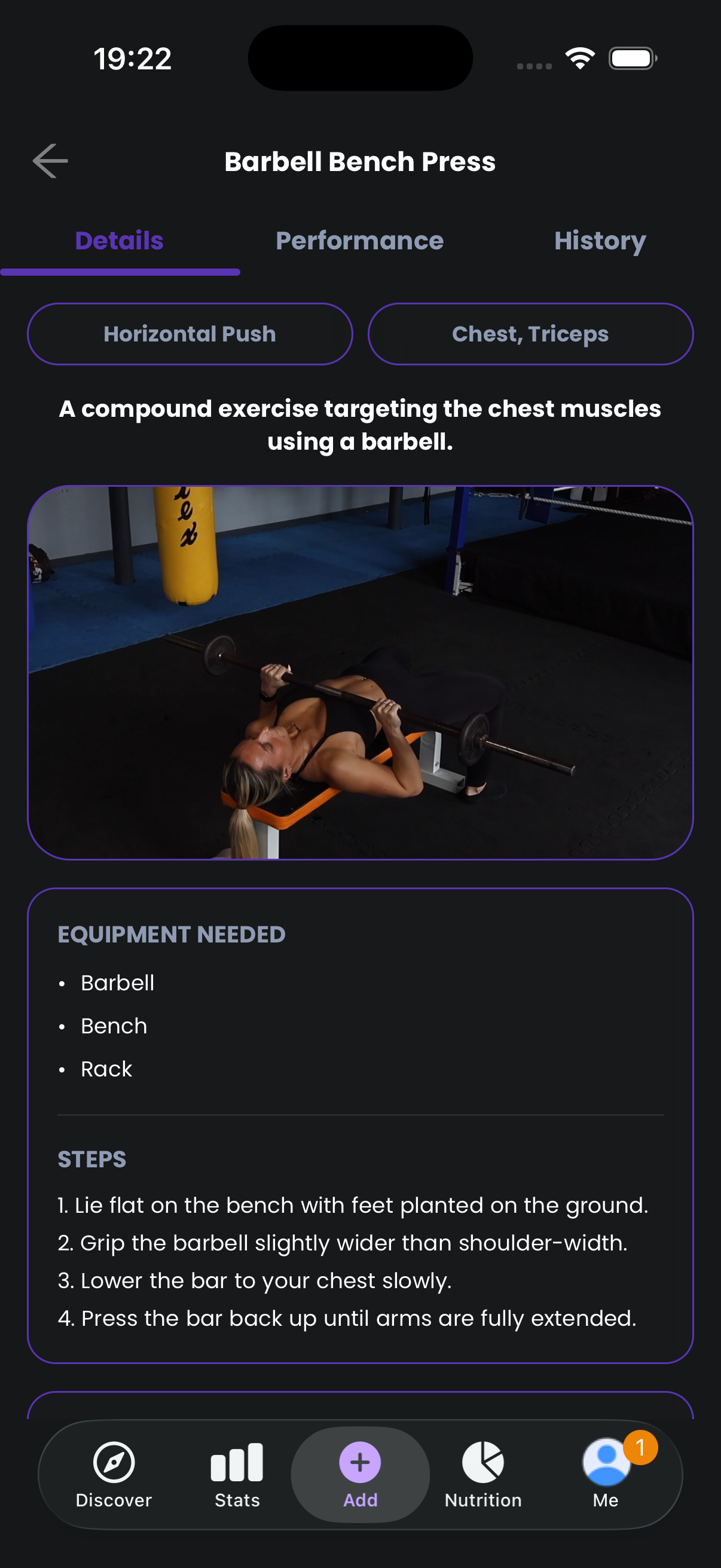 Limitless workout details screen