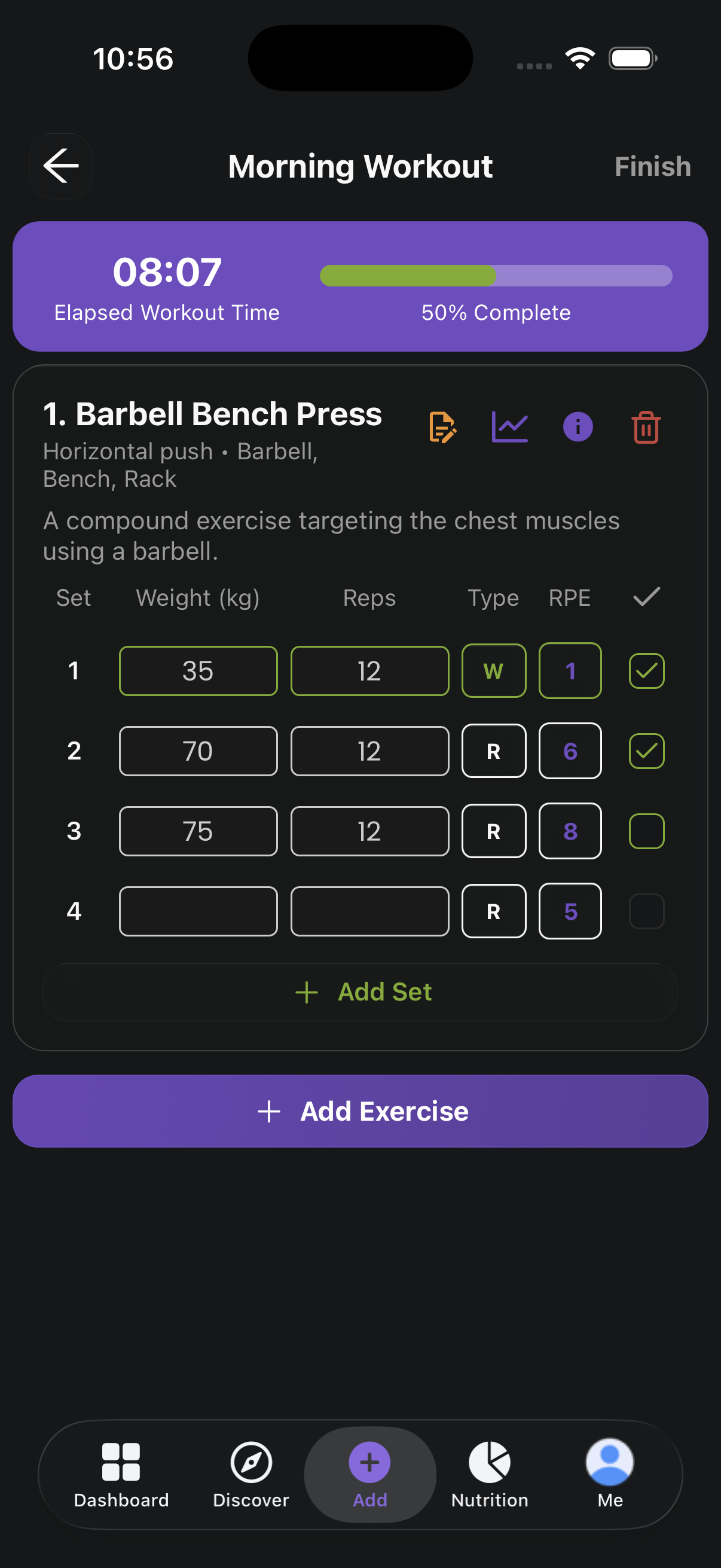 Limitless workout logging